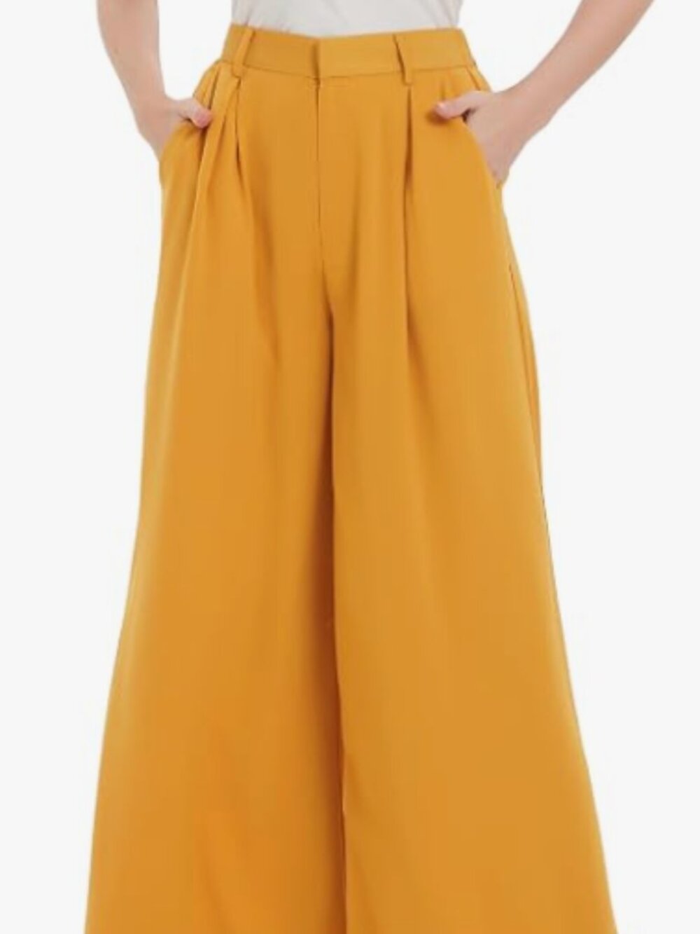 Amazon Tronjori Mustard Yellow Trouser High Rise
